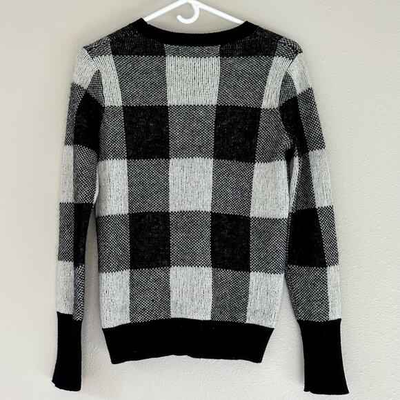 Banana Republic Buffalo check crewneck sweater knit rustic winter holiday XS - Picture 4 of 8